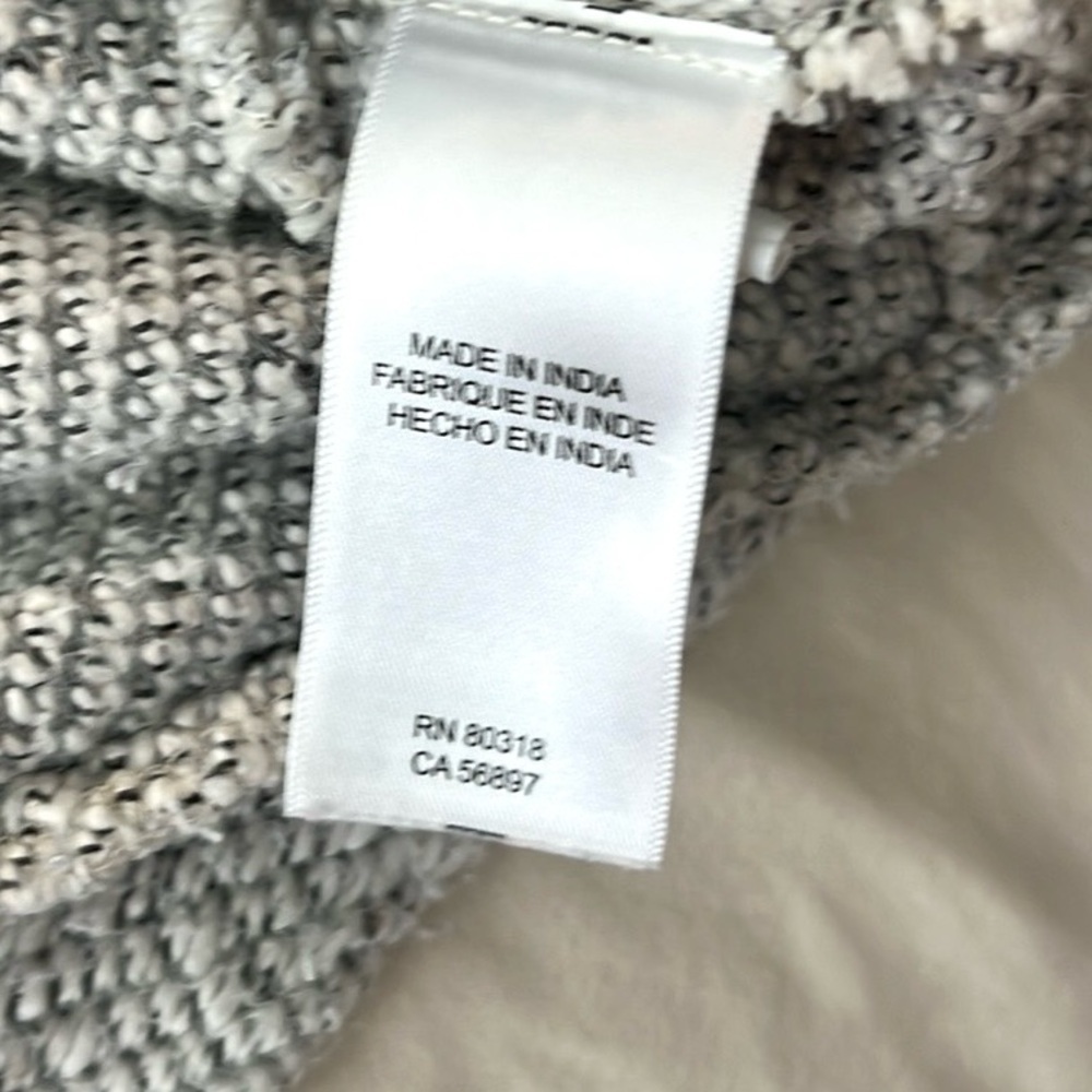 Lucky Brand,Bouclé Textured Cotton Blend Sweater Oatmeal Neutral Casual Size S - Picture 6 of 9